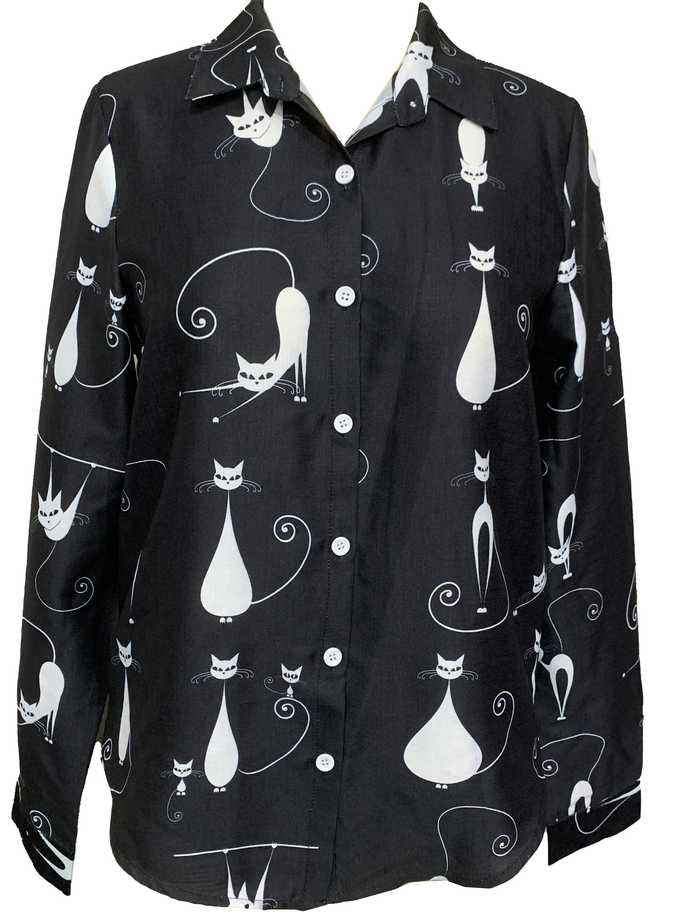 butterfly print button front shirt casual long sleeve shirt for spring fall womens clothing details 14