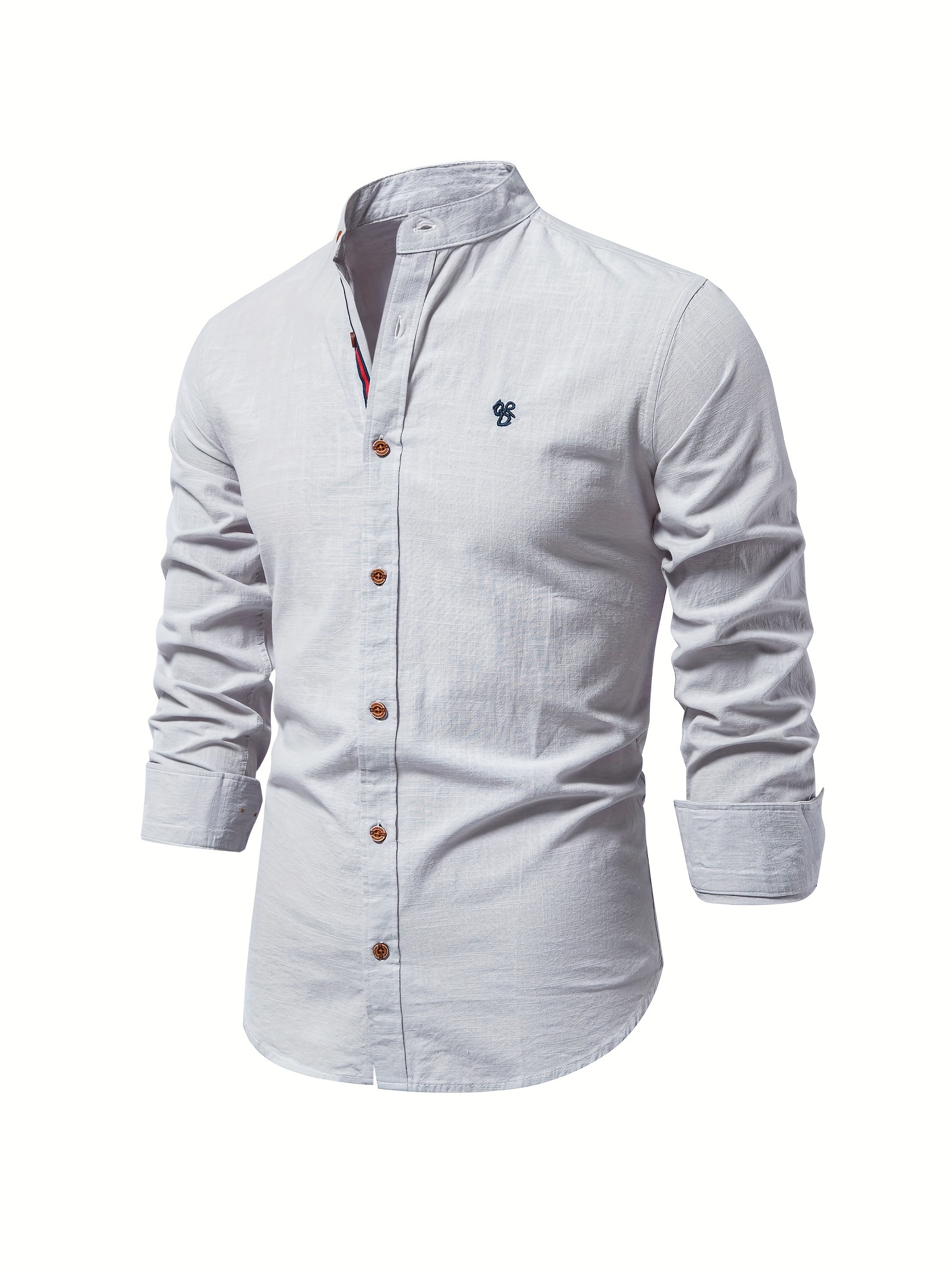 mens cotton long sleeve shirts mens clothes details 5